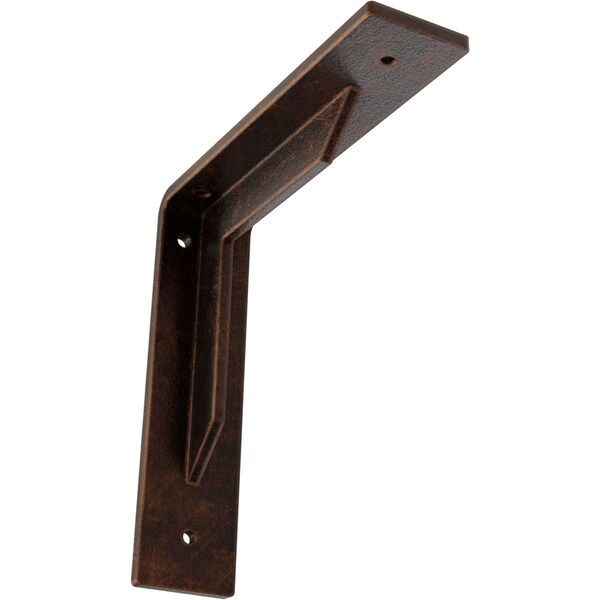 Ekena Millwork Stockport Steel Bracket, Antiqued Copper 2"W x 8"D x 8"H BKTM02X08X08STACO - main